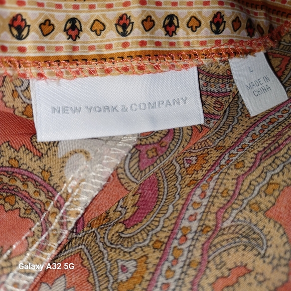 New York & Company New Dress Women Size L Multicolor Paisley Long Sleeve Dress - Picture 2 of 16